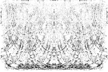 Grunge dikey olarak simetrik siyah beyaz doku. Tek renkli yıpranmış kaplama deseni. 