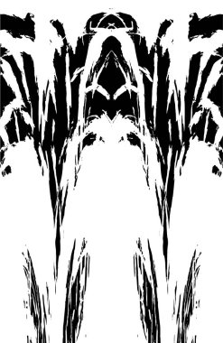 Grunge dikey olarak simetrik siyah beyaz doku. Tek renkli yıpranmış kaplama deseni. 