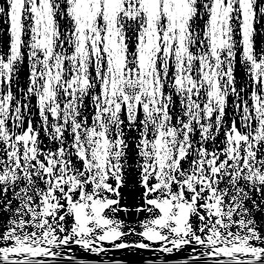 Grunge dikey olarak simetrik siyah beyaz doku. Tek renkli yıpranmış kaplama deseni. 