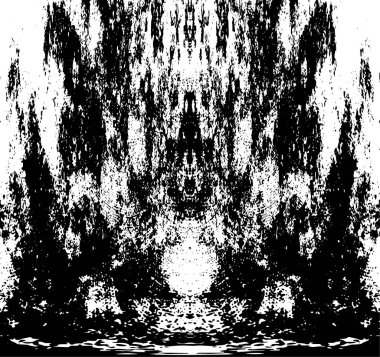 Grunge dikey olarak simetrik siyah beyaz doku. Tek renkli yıpranmış kaplama deseni. 