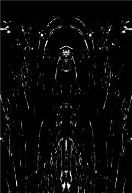 Grunge dikey olarak simetrik siyah beyaz doku. Tek renkli yıpranmış kaplama deseni. 