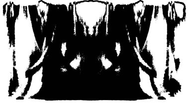 Grunge dikey olarak simetrik siyah beyaz doku. Tek renkli yıpranmış kaplama deseni. 