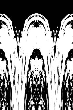 Grunge dikey olarak simetrik siyah beyaz doku. Tek renkli yıpranmış kaplama deseni. 