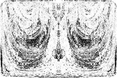 Grunge dikey olarak simetrik siyah beyaz doku. Tek renkli yıpranmış kaplama deseni. 