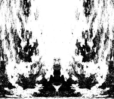 Grunge dikey olarak simetrik siyah beyaz doku. Tek renkli yıpranmış kaplama deseni. 