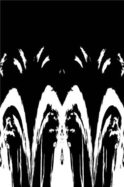 Grunge dikey olarak simetrik siyah beyaz doku. Tek renkli yıpranmış kaplama deseni. 