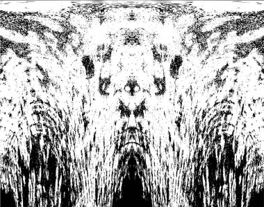 Grunge dikey olarak simetrik siyah beyaz doku. Tek renkli yıpranmış kaplama deseni. 