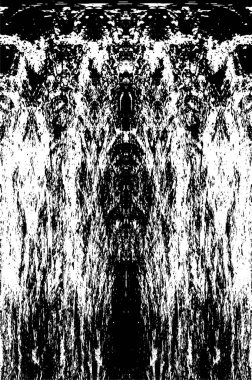 Grunge dikey olarak simetrik siyah beyaz doku. Tek renkli yıpranmış kaplama deseni. 