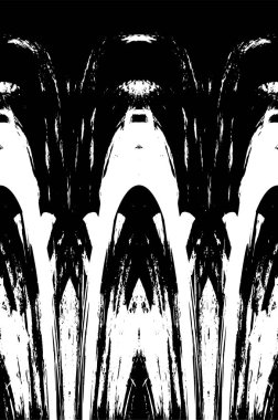 Grunge dikey olarak simetrik siyah beyaz doku. Tek renkli yıpranmış kaplama deseni. 