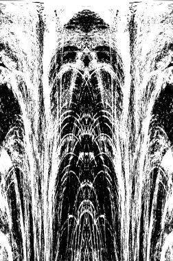 Grunge dikey olarak simetrik siyah beyaz doku. Tek renkli yıpranmış kaplama deseni. 