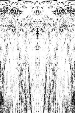 Grunge dikey olarak simetrik siyah beyaz doku. Tek renkli yıpranmış kaplama deseni. 