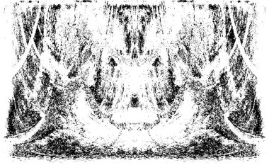 Grunge dikey olarak simetrik siyah beyaz doku. Tek renkli yıpranmış kaplama deseni. 