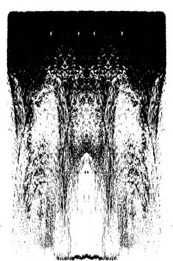 Grunge dikey olarak simetrik siyah beyaz doku. Tek renkli yıpranmış kaplama deseni. 