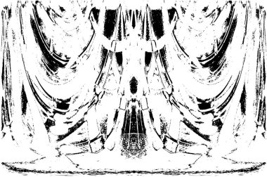 Grunge dikey olarak simetrik siyah beyaz doku. Tek renkli yıpranmış kaplama deseni. 