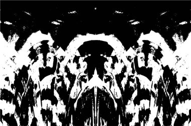 Grunge dikey olarak simetrik siyah beyaz doku. Tek renkli yıpranmış kaplama deseni. 