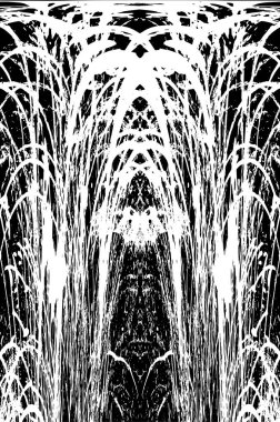 Grunge dikey olarak simetrik siyah beyaz doku. Tek renkli yıpranmış kaplama deseni. 