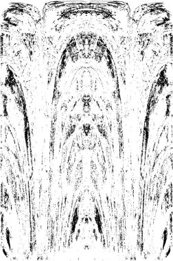 Grunge dikey olarak simetrik siyah beyaz doku. Tek renkli yıpranmış kaplama deseni. 