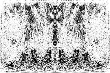 Grunge dikey olarak simetrik siyah beyaz doku. Tek renkli yıpranmış kaplama deseni. 