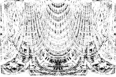 Grunge dikey olarak simetrik siyah beyaz doku. Tek renkli yıpranmış kaplama deseni. 