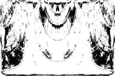 Grunge dikey olarak simetrik siyah beyaz doku. Tek renkli yıpranmış kaplama deseni. 