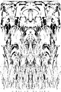 Grunge dikey olarak simetrik siyah beyaz doku. Tek renkli yıpranmış kaplama deseni. 