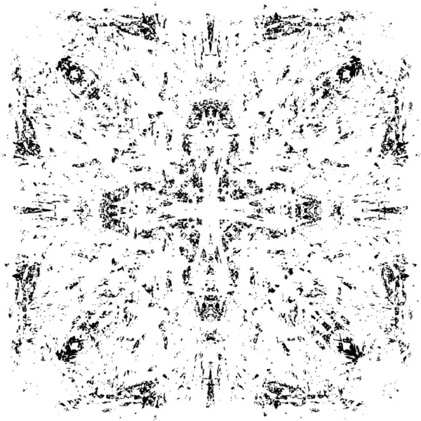 Grunge üst üste biniyor. Soyut siyah-beyaz vektör arkaplanı. Çatlak, leke ve noktalarda kirli desenli tek renkli klasik yüzey. Karanlık korku tarzında eski bir duvar.