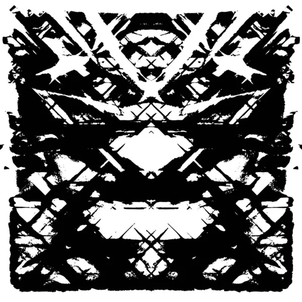Grunge üst üste biniyor. Soyut siyah-beyaz vektör arkaplanı. Çatlak, leke ve noktalarda kirli desenli tek renkli klasik yüzey. Karanlık korku tarzında eski bir duvar.