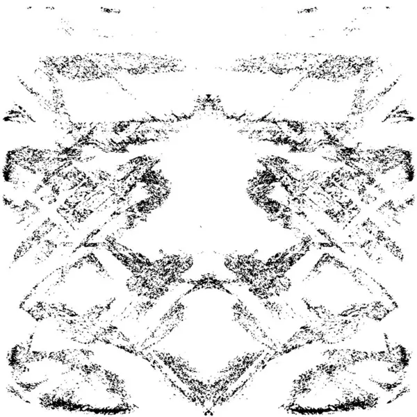 Grunge üst üste biniyor. Soyut siyah-beyaz vektör arkaplanı. Çatlak, leke ve noktalarda kirli desenli tek renkli klasik yüzey. Karanlık korku tarzında eski bir duvar.