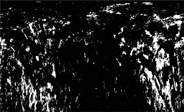 Grunge üst üste biniyor. Soyut siyah-beyaz vektör arkaplanı. Çatlak, leke ve noktalarda kirli desenli tek renkli klasik yüzey. Karanlık korku tarzında eski bir duvar.