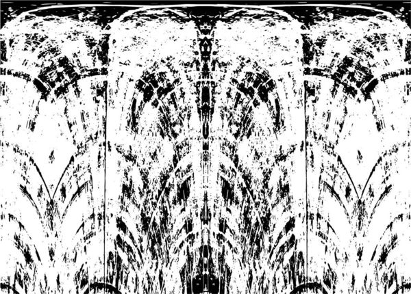 Grunge üst üste biniyor. Soyut siyah-beyaz vektör arkaplanı. Çatlak, leke ve noktalarda kirli desenli tek renkli klasik yüzey. Karanlık korku tarzında eski bir duvar.