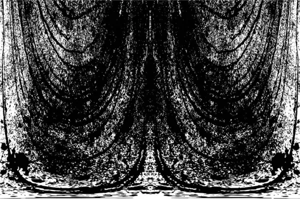 Grunge üst üste biniyor. Soyut siyah-beyaz vektör arkaplanı. Çatlak, leke ve noktalarda kirli desenli tek renkli klasik yüzey. Karanlık korku tarzında eski bir duvar.