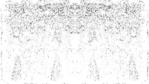 Grunge üst üste biniyor. Soyut siyah-beyaz vektör arkaplanı. Çatlak, leke ve noktalarda kirli desenli tek renkli klasik yüzey. Karanlık korku tarzında eski bir duvar.