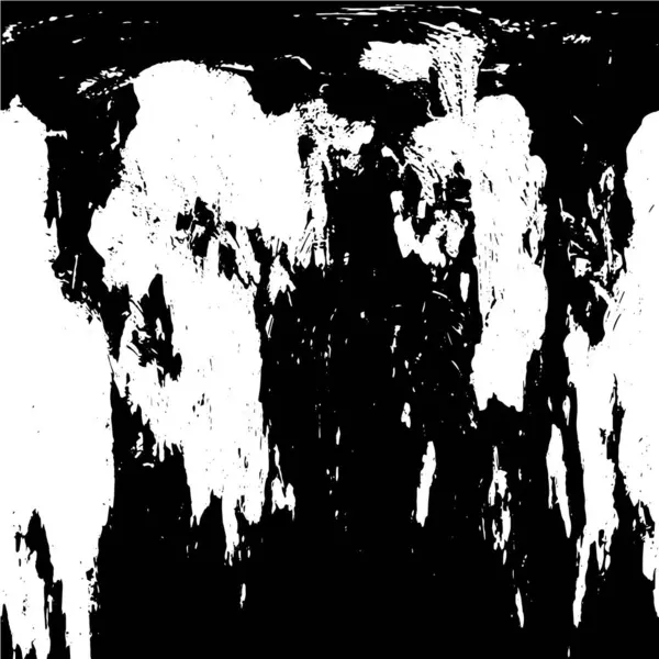 Grunge üst üste biniyor. Soyut siyah-beyaz vektör arkaplanı. Çatlak, leke ve noktalarda kirli desenli tek renkli klasik yüzey. Karanlık korku tarzında eski bir duvar.