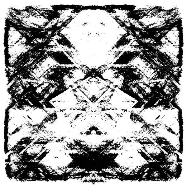 Grunge üst üste biniyor. Soyut siyah-beyaz vektör arkaplanı. Çatlak, leke ve noktalarda kirli desenli tek renkli klasik yüzey. Karanlık korku tarzında eski bir duvar.