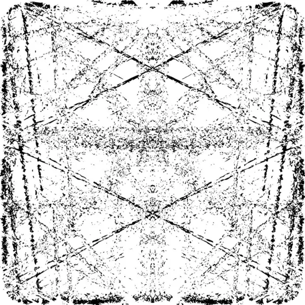 Grunge üst üste biniyor. Soyut siyah-beyaz vektör arkaplanı. Çatlak, leke ve noktalarda kirli desenli tek renkli klasik yüzey. Karanlık korku tarzında eski bir duvar.