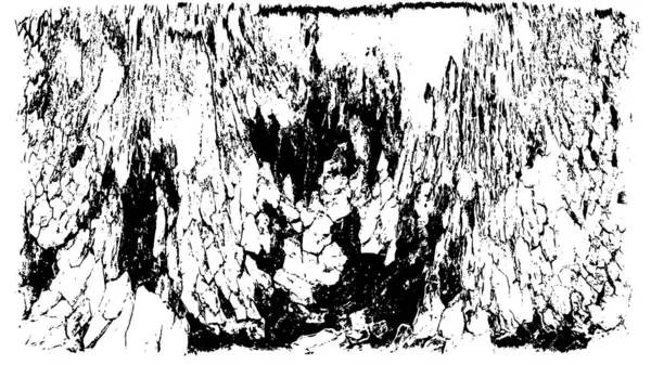 Grunge üst üste biniyor. Soyut siyah-beyaz vektör arkaplanı. Çatlak, leke ve noktalarda kirli desenli tek renkli klasik yüzey. Karanlık korku tarzında eski bir duvar.