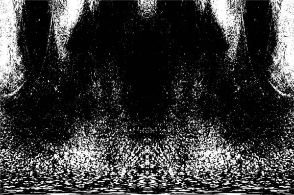 Grunge üst üste biniyor. Soyut siyah-beyaz vektör arkaplanı. Çatlak, leke ve noktalarda kirli desenli tek renkli klasik yüzey. Karanlık korku tarzında eski bir duvar.
