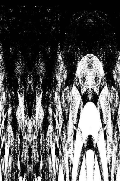 Grunge üst üste biniyor. Soyut siyah-beyaz vektör arkaplanı. Çatlak, leke ve noktalarda kirli desenli tek renkli klasik yüzey. Karanlık korku tarzında eski bir duvar.