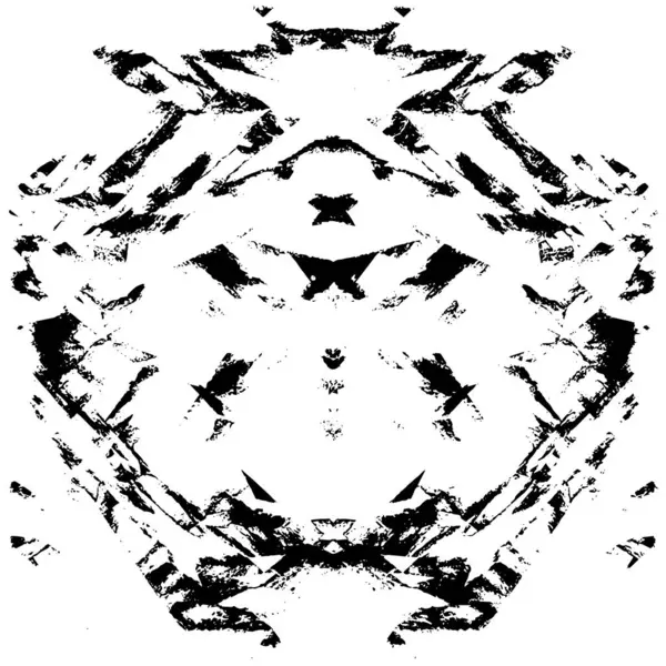 Grunge üst üste biniyor. Soyut siyah-beyaz vektör arkaplanı. Çatlak, leke ve noktalarda kirli desenli tek renkli klasik yüzey. Karanlık korku tarzında eski bir duvar.