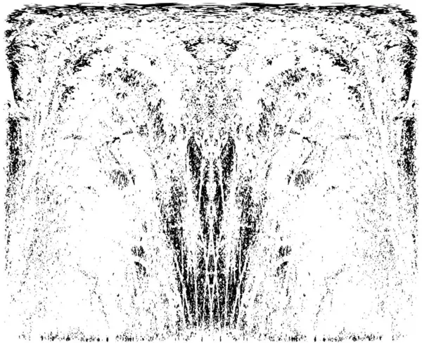 Grunge dikey olarak simetrik siyah beyaz doku. Tek renkli yıpranmış kaplama deseni. 