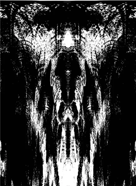 Grunge dikey olarak simetrik siyah beyaz doku. Tek renkli yıpranmış kaplama deseni. 