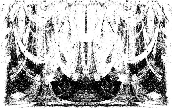 Grunge dikey olarak simetrik siyah beyaz doku. Tek renkli yıpranmış kaplama deseni. 