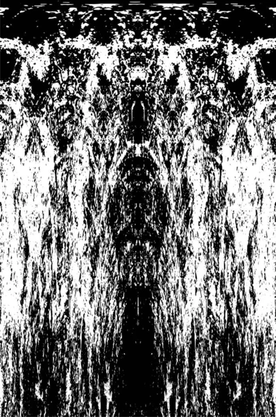 Grunge dikey olarak simetrik siyah beyaz doku. Tek renkli yıpranmış kaplama deseni. 