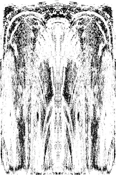 Grunge dikey olarak simetrik siyah beyaz doku. Tek renkli yıpranmış kaplama deseni. 