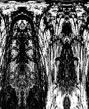 Çizik ve çiziklerle dolu siyah beyaz bir arka plan. Soyut vektör illüstrasyonu.