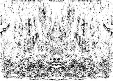 Grunge dikey olarak simetrik siyah beyaz doku. Tek renkli yıpranmış kaplama deseni. 