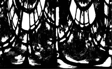 Çizik ve çiziklerle dolu siyah beyaz bir arka plan. Soyut vektör illüstrasyonu.