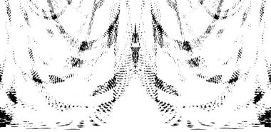 Grunge dikey olarak simetrik siyah beyaz doku. Tek renkli yıpranmış kaplama deseni. 