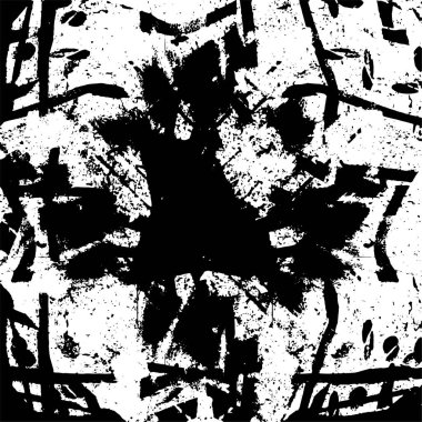 Çizik ve çiziklerle dolu siyah beyaz bir arka plan. Soyut vektör illüstrasyonu.