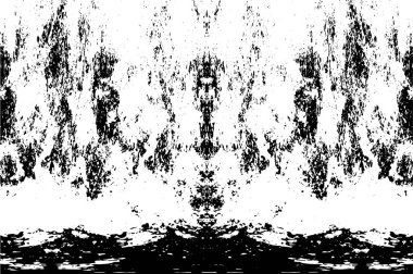 Grunge dikey olarak simetrik siyah beyaz doku. Tek renkli yıpranmış kaplama deseni. 